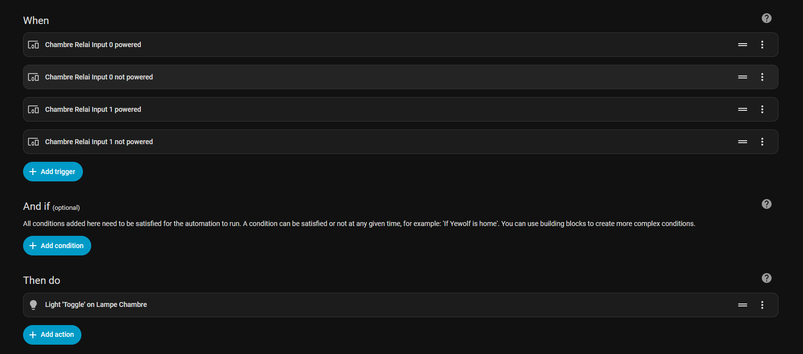 Bedroom Button Automation
